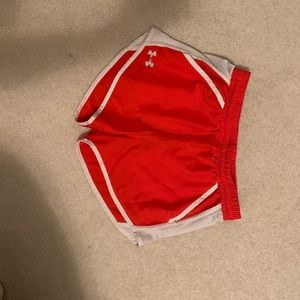 RARE Under Armour Orange and White Athletic Shorts